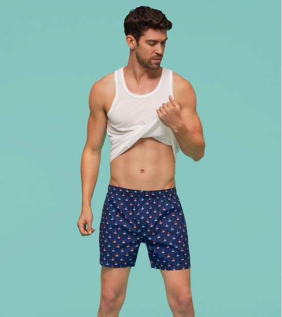 Remix Cotton Boxers Yacht Blue XXL