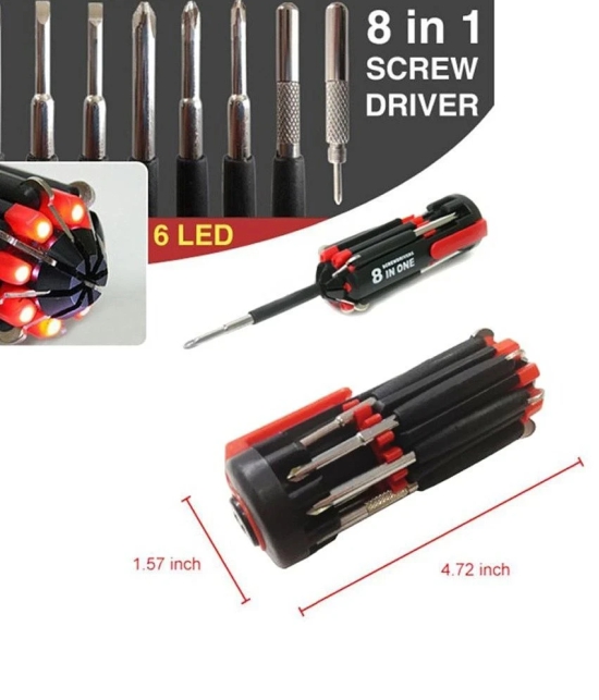 Bainsons Black Steel 8 In 1 Screwdriver Set