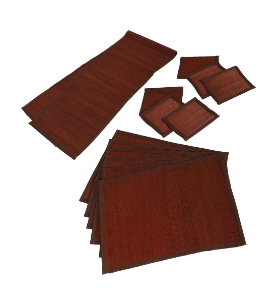 Silpakarman Bamboo Dining Mats - Brown (Set of 13)