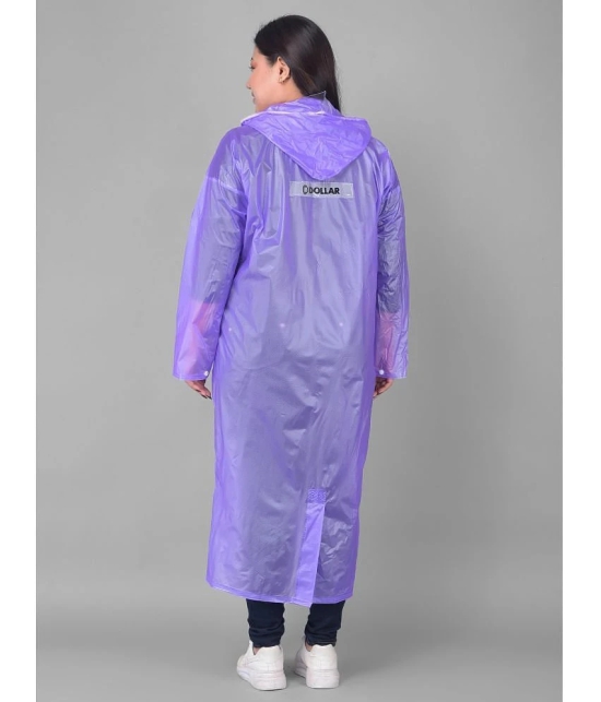 Dollar Polyester Long Raincoat - Purple - None