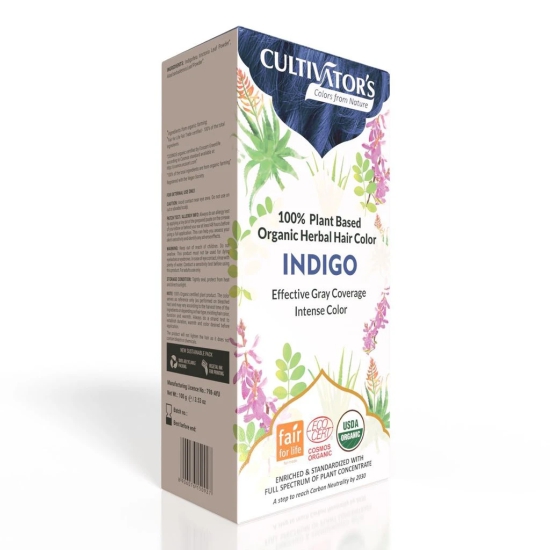 Cultivators Organic Hair Colour - Herbal Hair colour for Women and Men - Ammonia Free Hair Colour Powder - Natural Hair Colour Without Chemical, (Indigo) - 100g