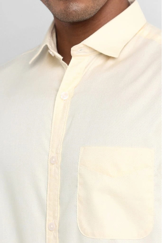 Men Yellow Slim Fit Formal Full Sleeves Formal Shirt