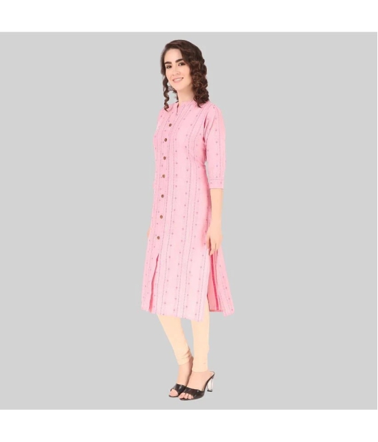 AKTIF 100% Cotton Solid Straight Womens Kurti - Pink ( Pack of 1 ) - None