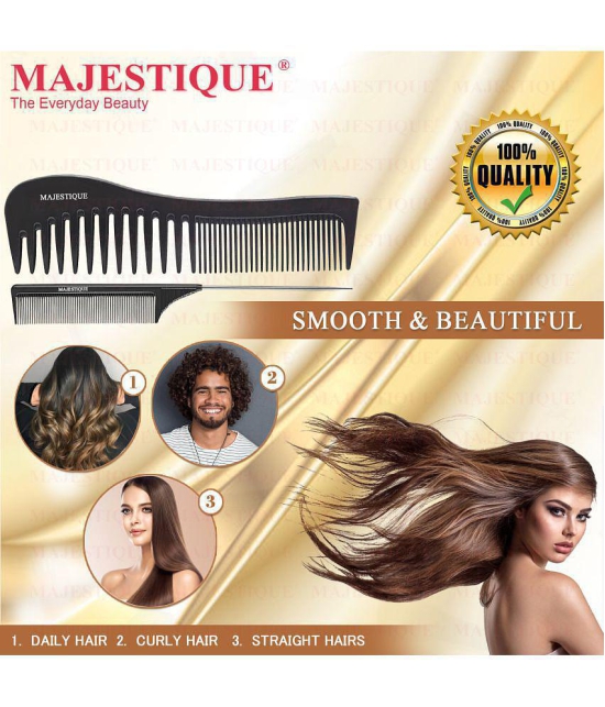 Majestique 4Pcs Hair Brush Set Paddle, Styling, Tail Comb & Wide Tooth Comb