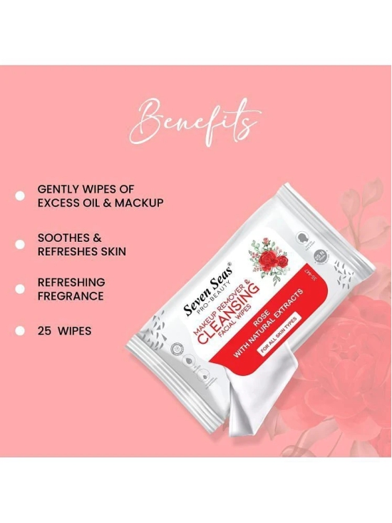 Seven Seas Makeup Remover & Cleansing Facial Wipes (Rose)