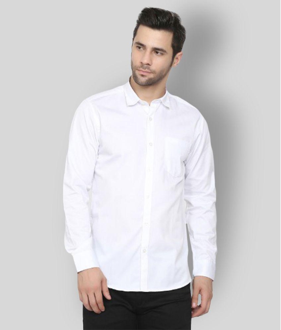 Springberry - White Cotton Slim Fit Men's Casual Shirt ( Pack of 1 ) - None