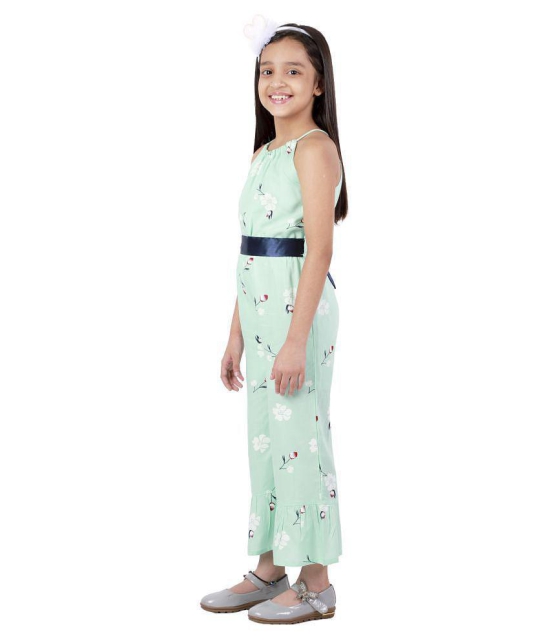 Kids Cave - Light Green Rayon Girls Jumpsuit ( Pack of 1 ) - None