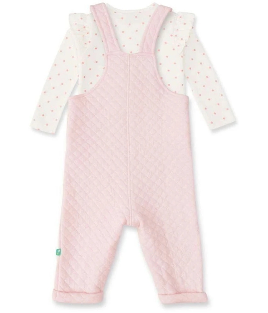 Juscubs Pink Cotton Dungarees For Baby Girl ( Pack of 2 ) - None