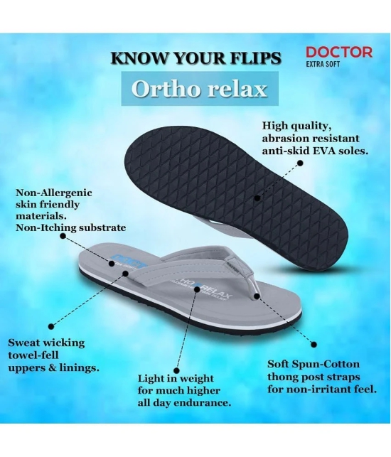 DOCTOR EXTRA SOFT - Dark Grey Womens Thong Flip Flop - None