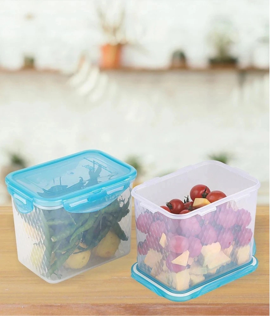 HOMETALES Multi-Purpose Container 1000ml each, Blue Lid (2U) - Blue