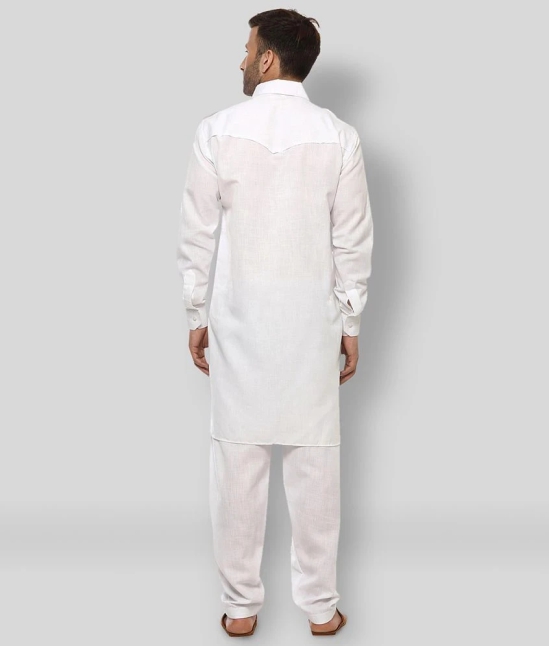 Hangup - White Cotton Blend Regular Fit Mens Pathani Suit ( Pack of 1 ) - None