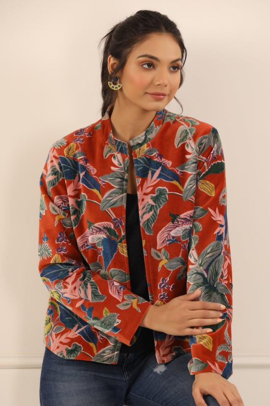 Printed women velvet jacket-L