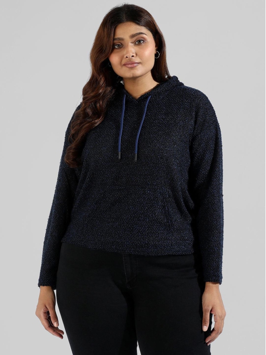 Solid Stylish Hooded Sweatshirts Navy-Blue 6XL