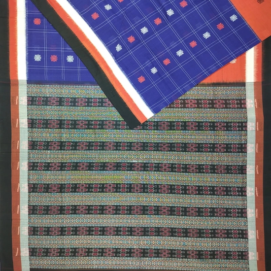 Bomkai Cotton Ikat Saree