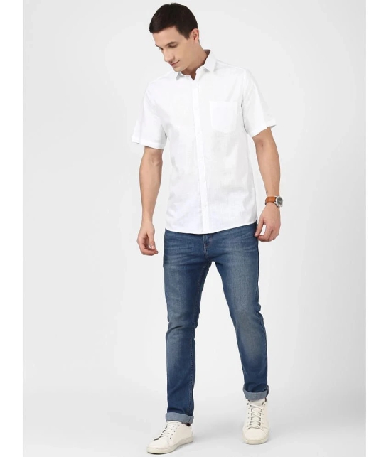 UrbanMark 100% Cotton Regular Fit Solids Half Sleeves Mens Casual Shirt - White ( Pack of 1 ) - None