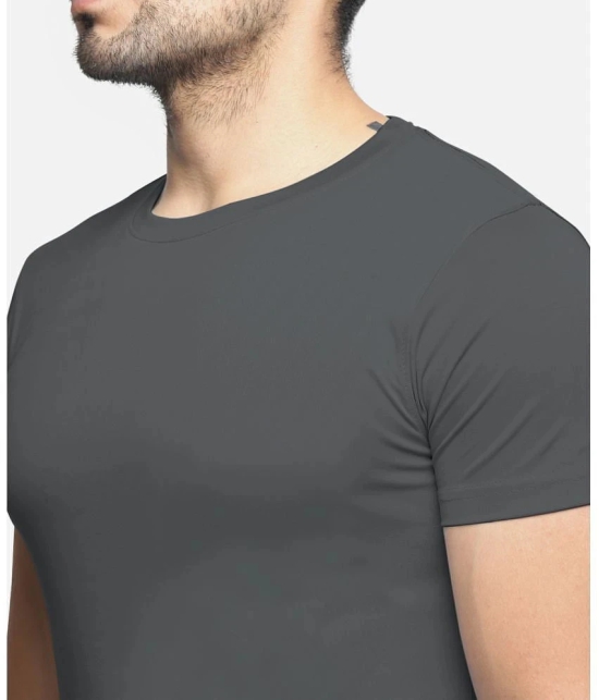 BULLMER - Dark Grey Cotton Blend Regular Fit Mens T-Shirt ( Pack of 1 ) - None