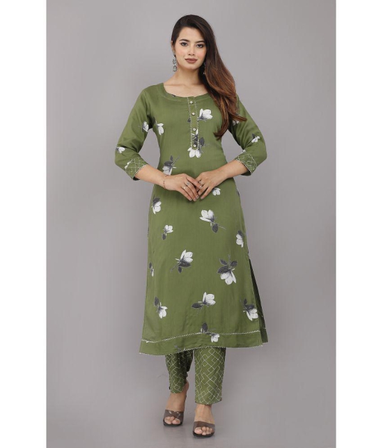 JC4U - Green Straight Rayon Women's Stitched Salwar Suit ( Pack of 1 ) - None