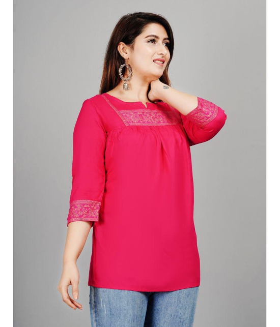 Smien - Pink Rayon Womens Ethnic Tunic ( Pack of 1 ) - None