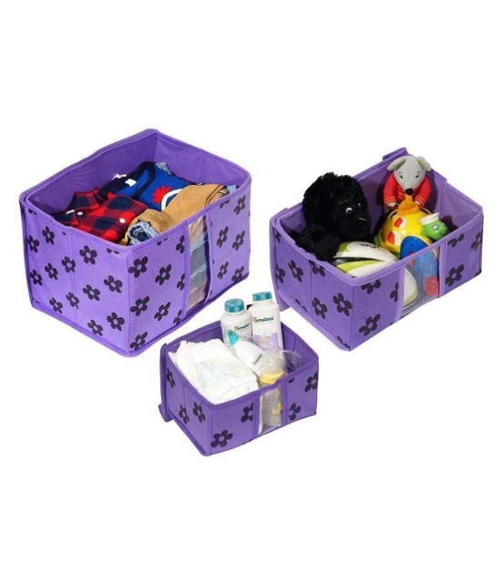 PrettyKrafts Storage Combo Pack of 3, Blue/Organizer/Storage Box/Toys Storage Box/Books Storage Box