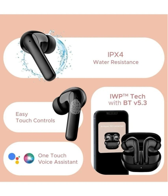 UBON BT-315 AIR TIGER Bluetooth True Wireless (TWS) On Ear 24 Hours Playback Active Noise cancellation IPX4(Splash & Sweat Proof) Black