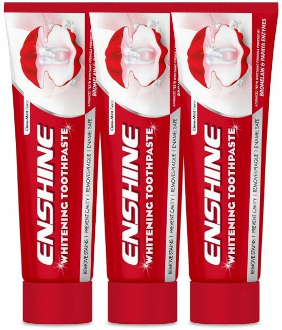 Enshine Teeth Whitening Toothpaste Clove Mint Flavor| Removes Stains (100g Each) , Pack of 3