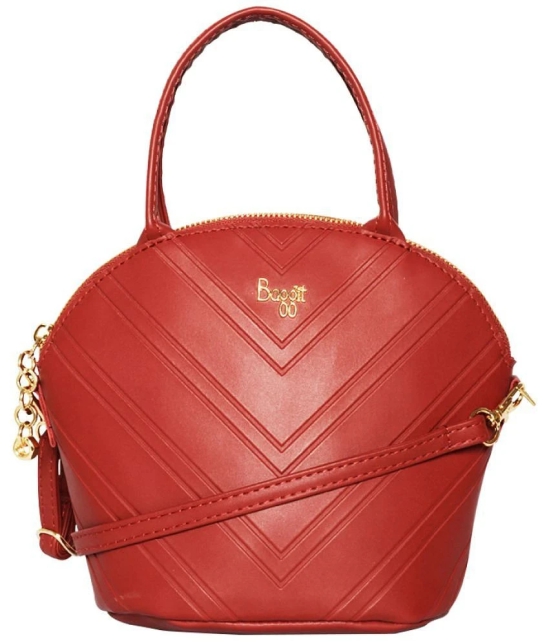 Baggit Red Faux Leather Sling Bag - Red