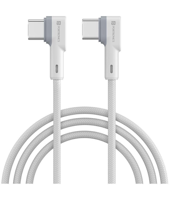 Portronics Konnect L Type -C to Type C Cable:60 W Type -C to Type-C Cable ,White (POR 1442) - White