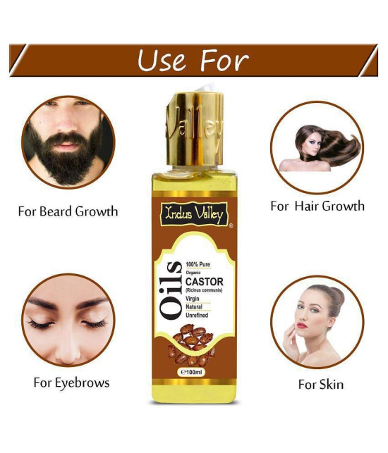 Indus Valley Pure and Natural Castor Carrier Oil - For Hair Regrowth 100ml