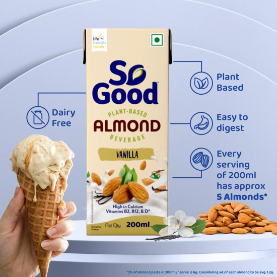 So Good Almond Fresh Milk Vanilla, 200 Ml