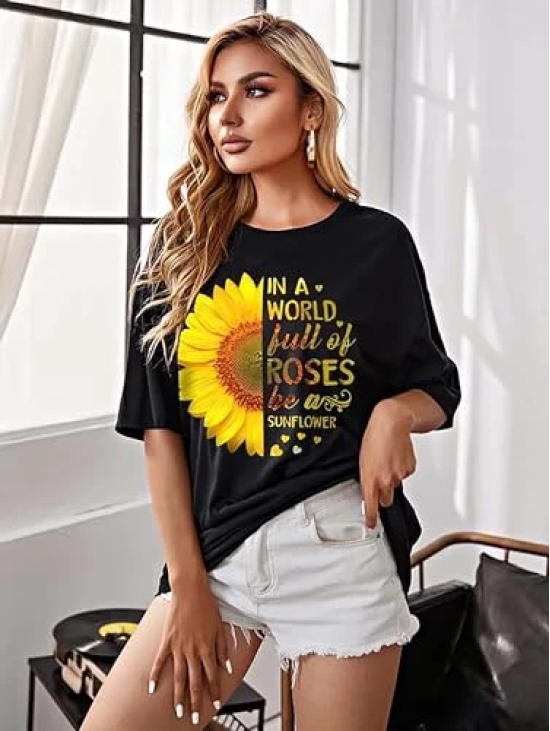 London Hills Women Printed Round Neck Oversized T-Shirt | Loose Fit Drop Shoulder T-Shirt Pack of 3