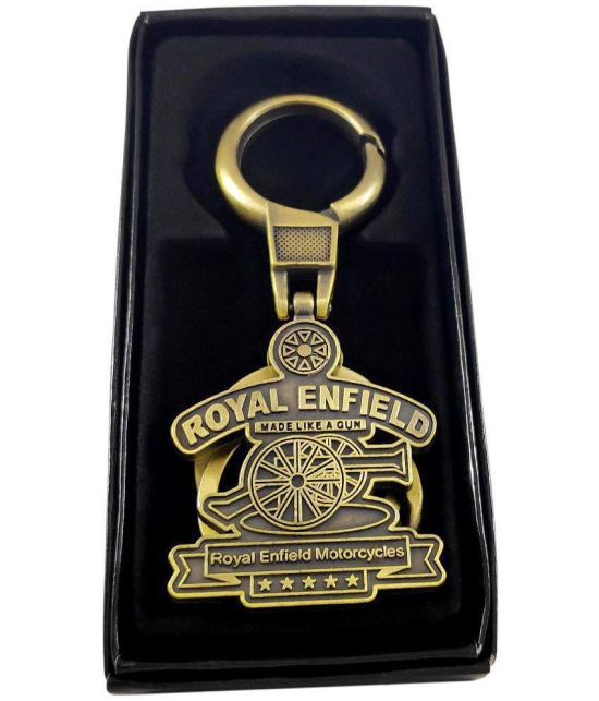 RAVARIYA GRAPHICS Royal RE Classic Bullet Bike Brass Metal Keychains