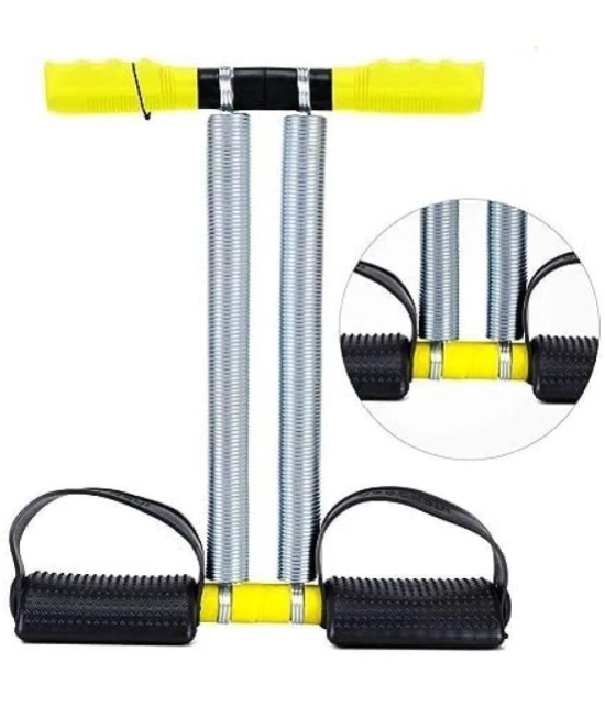 Double Spring Tummy Trimmer for Abs Workout for Men & Women Stomach Exercise Machine, Abdominal Exercise, Belly Exercise Home Gym Workout Equipment,(Yellow)