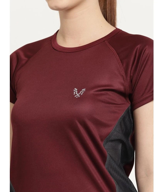 Uzarus Maroon Polyester Tees - Single - None