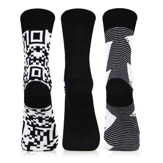 Elite Black & White Designer Socks for Men - Pack of 3