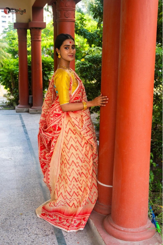 Dhakai Kora Color Jamdani Saree