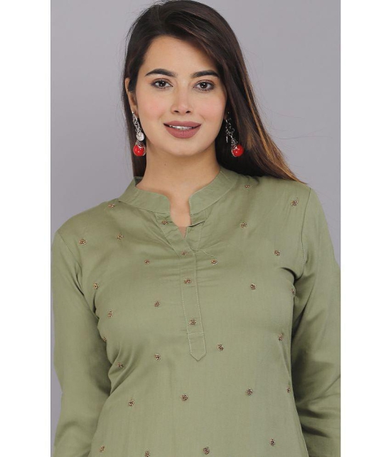 JC4U Green Rayon Womens Tunic ( Pack of 1 ) - None