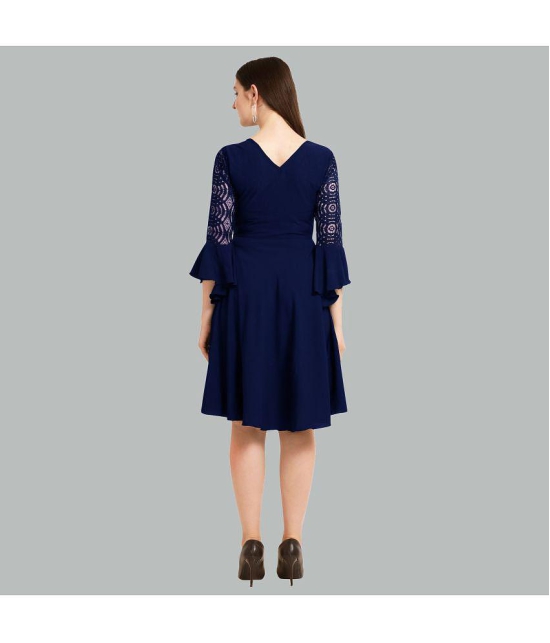 Sheetal associates - Blue Crepe Women''s Fit & Flare Dress ( Pack of 1 ) - None