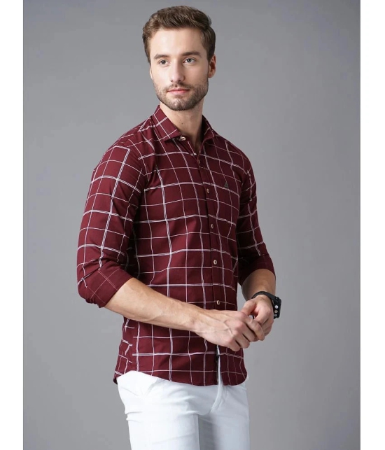 K-LARA - 100% Cotton Regular Fit Maroon Mens Casual Shirt ( Pack of 1 ) - None