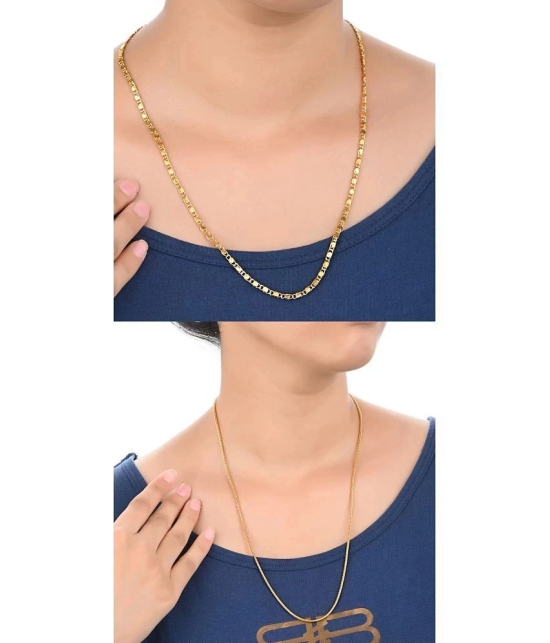 AanyaCentric Combo of 2 Gold Plated 22inches Long Fashion Chain - None