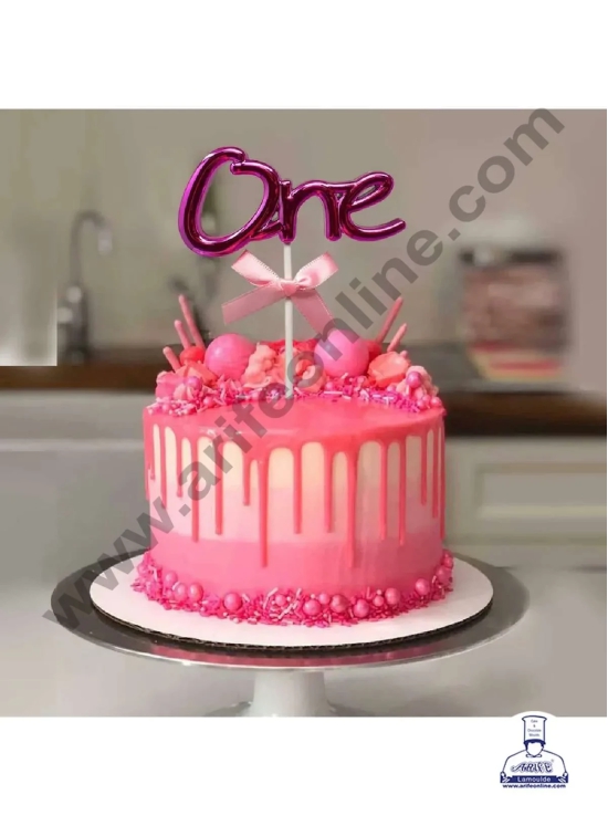 CAKE DECOR™ Plastic One Number Cake Topper - 1 Piece-Silver