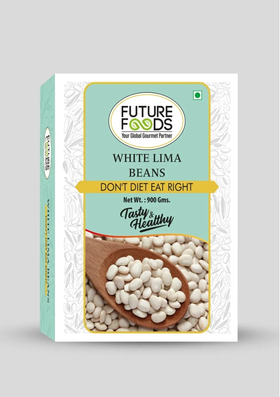 Future Foods White Lima Beans | Butter Beans | Versatile Superfood | Good Source of Dietary Fiber & Iron | Low Fat Content | Mild Flavour & Creamy Texture | 900g