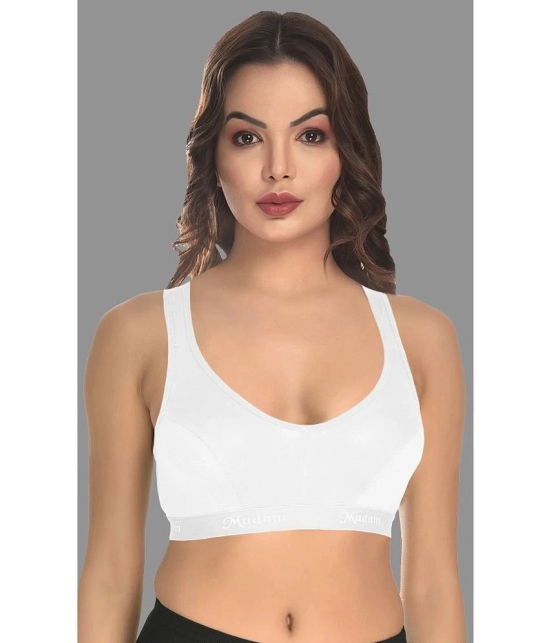 Madam Pack of 1 Lycra Non Padded Womens Racerback bra ( White ) - None