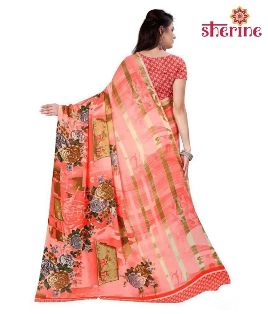 ANAND SAREES Pink Georgette Saree