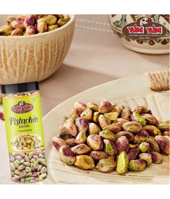 YUM YUM Premium Unsalted Pista Kernels without Shell 300g Jar (Pack of 2-150g Each) Pistachios