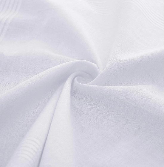 SHELTER Premium Mens 100% Cotton Soft Handkerchief Pure white Color Hanky (Size 41 x 42 cm) - Pack of 12