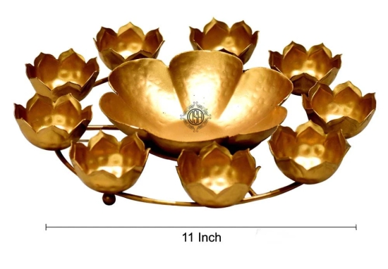 Urli Bowl Flower Flowers Design Border for Tea Light Candles Decoration.and Gifting .(Rangoli)