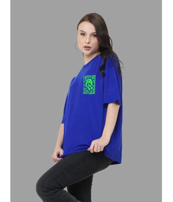 Leotude - Blue Cotton Blend Oversized Womens T-Shirt ( Pack of 1 ) - None