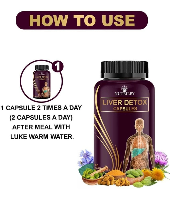 Nutriey Liver Detox Capsules, Helps In Fatty Liver & Daily Liver Detox, 60 Capsules