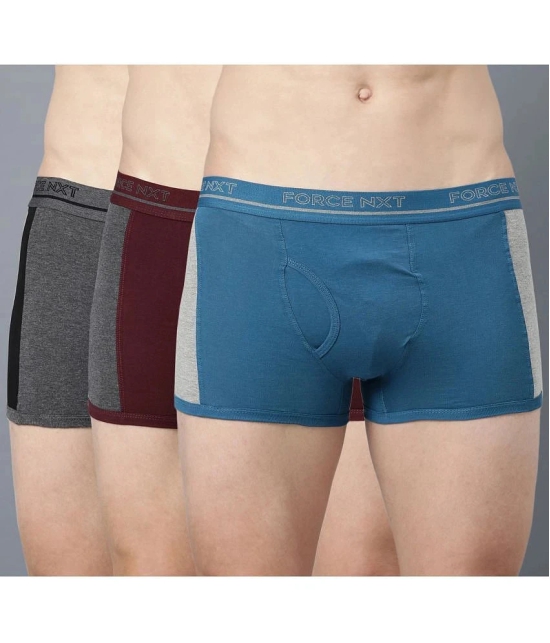 Force NXT Pack of 3 Cotton Mens Trunks ( Multicolor ) - None