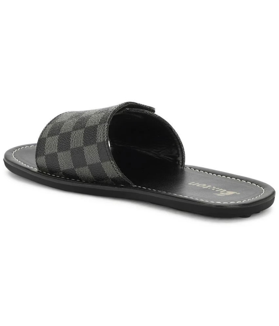 Buxton Black Mens Slide Flip Flop - None